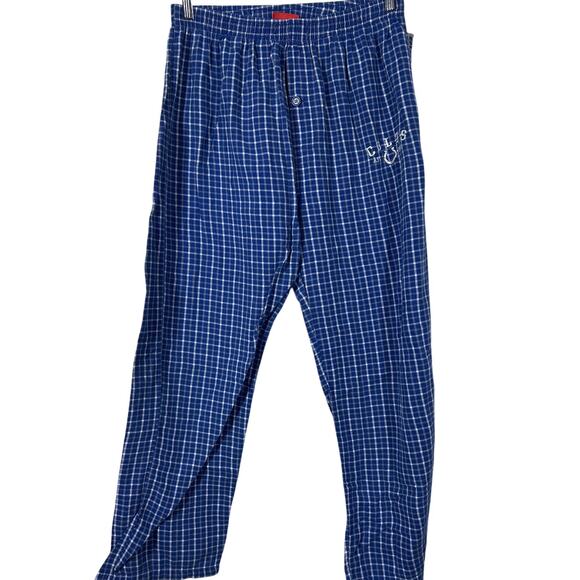 Indianapolis Colts Flannel Pants Medium Blue Plaid Lounge Sleep Pajama NFL - Picture 1 of 14